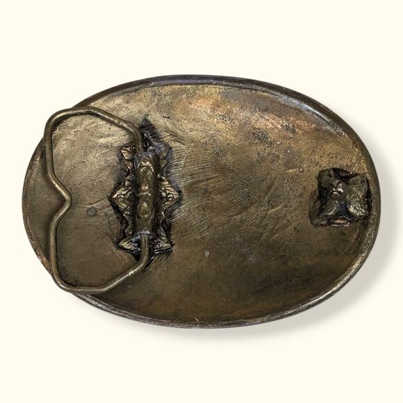 Vintage Baker Oil Treating Brass Belt Buckle - Picture 7 of 8